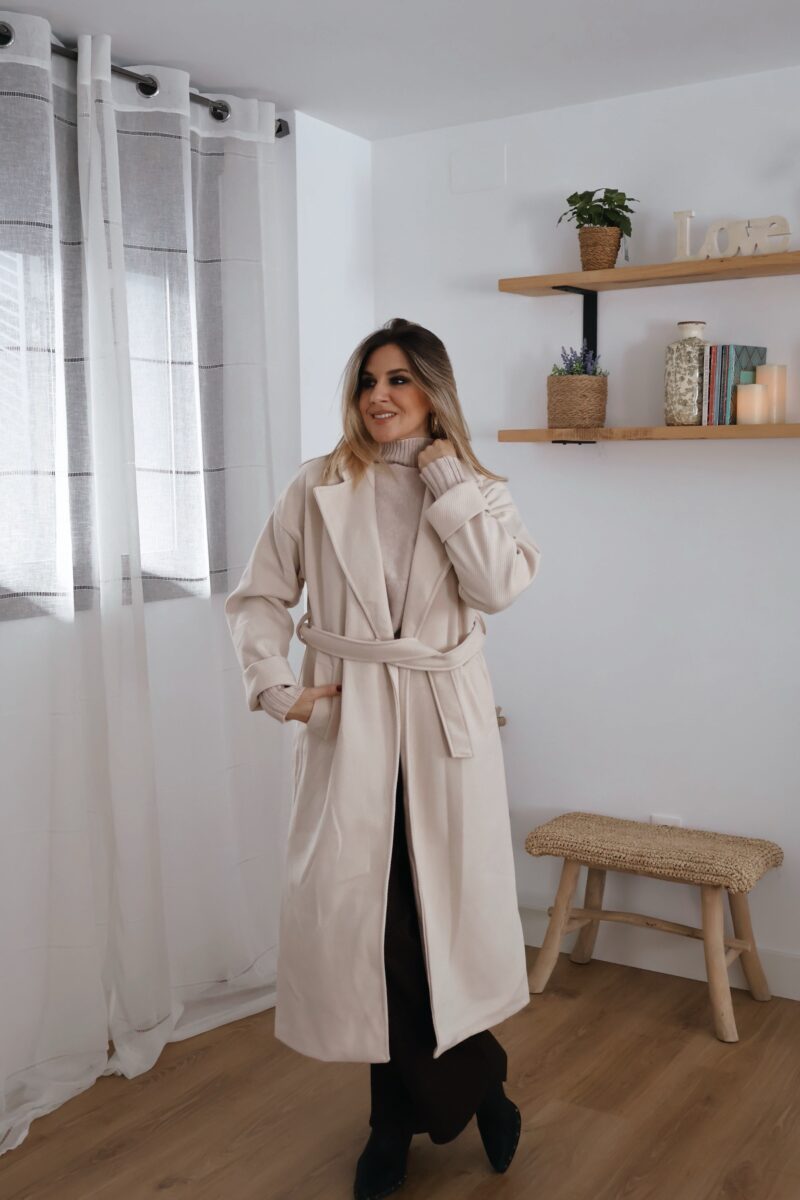 Gabardina larga paño