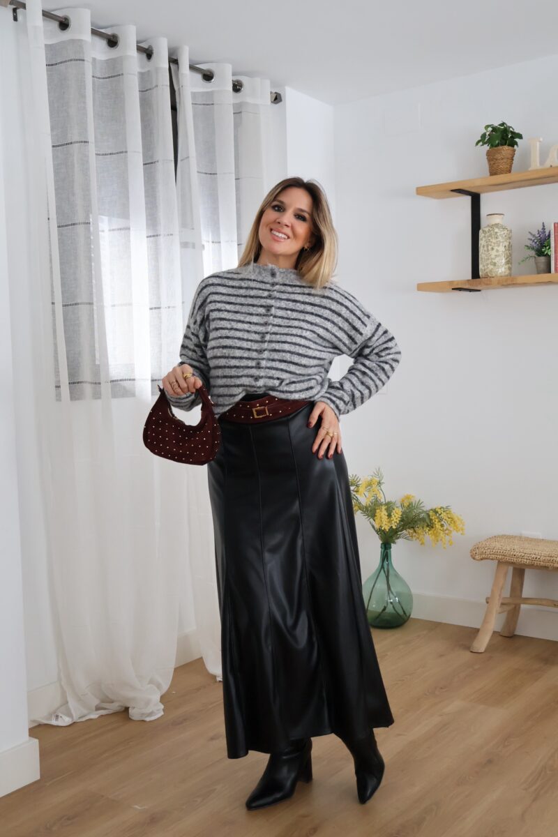 Falda polipiel líneas