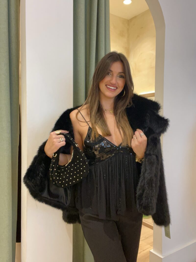 Top tiranta lentejuelas