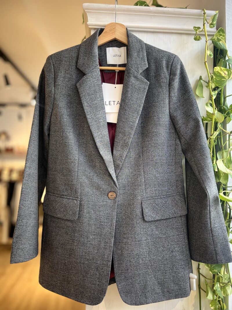 Blazer cuadros gris