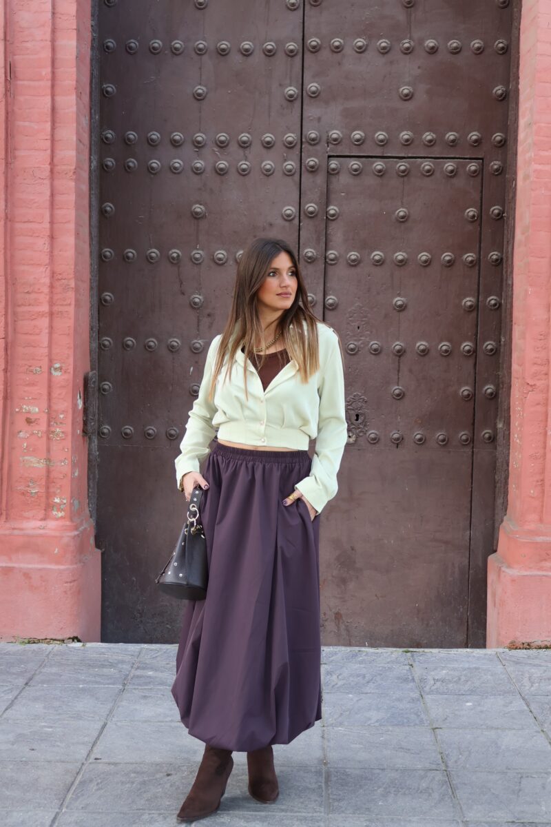 FALDA GLOBO BERENJENA