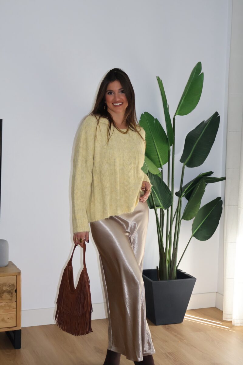 FALDA SATINADA CHAMPÁN