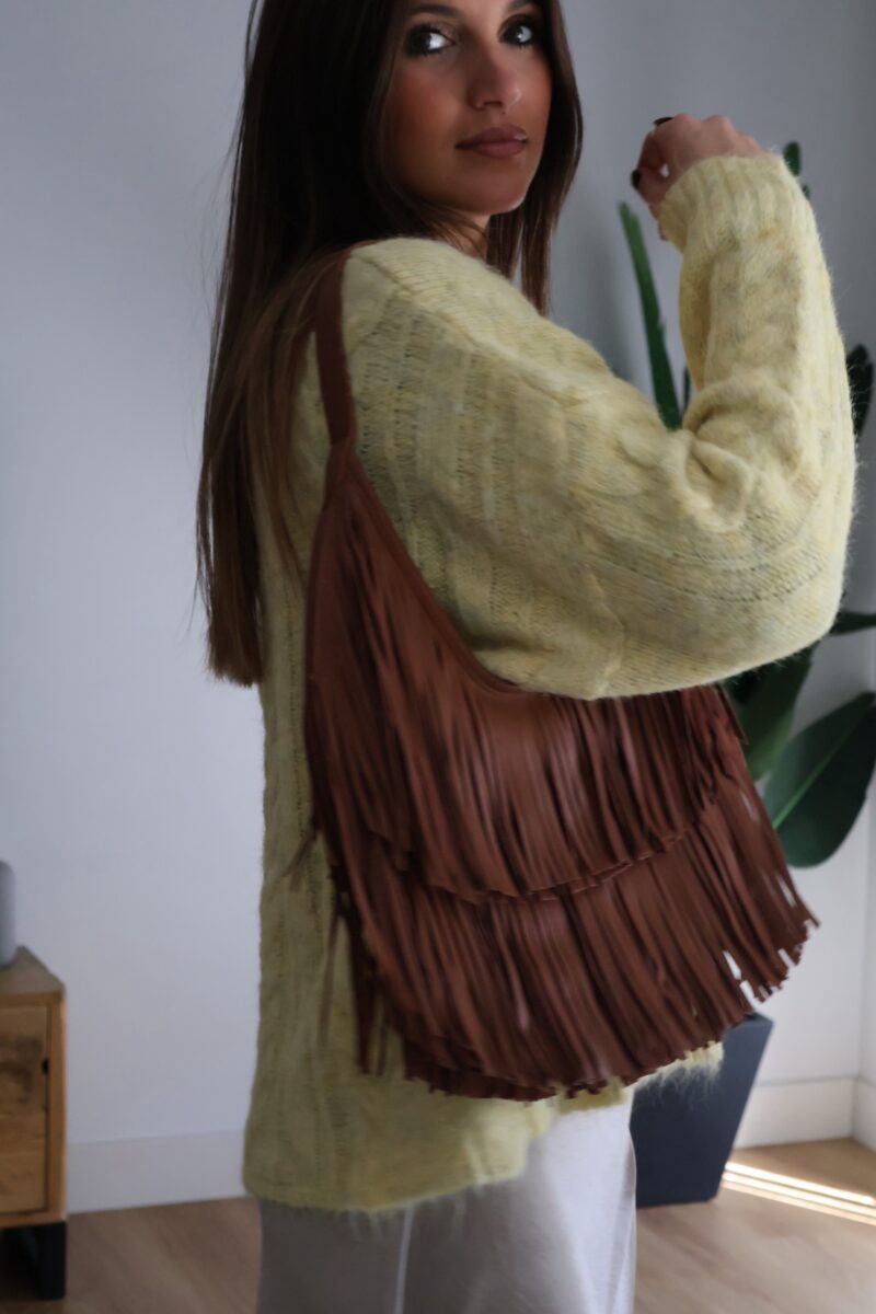 BOLSO SHOPPER FLECOS MARRÓN