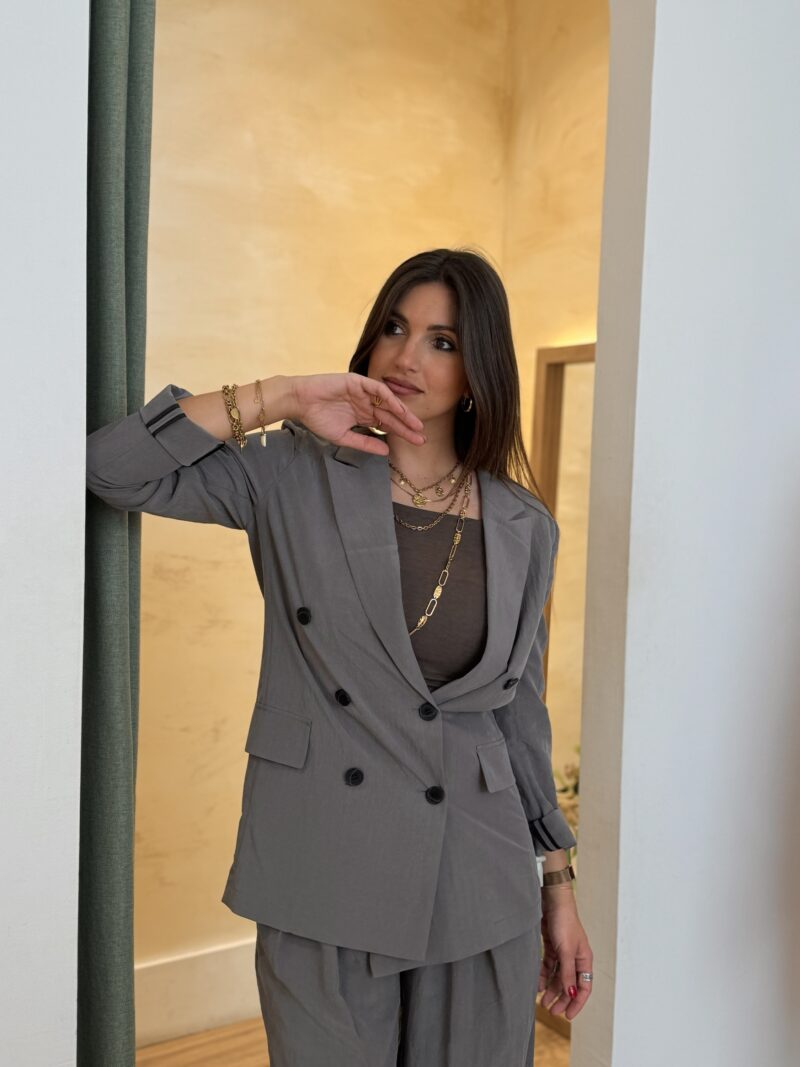 BLAZER CRUZADA GRIS