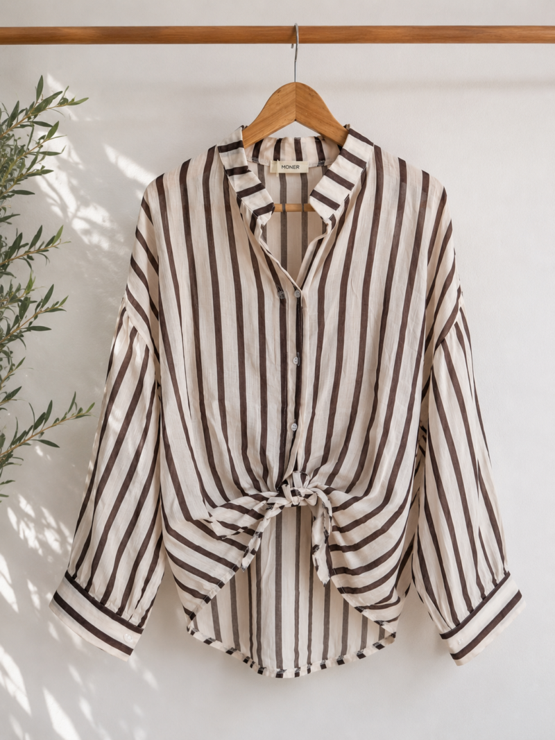 CAMISA RAYAS MARRÓN