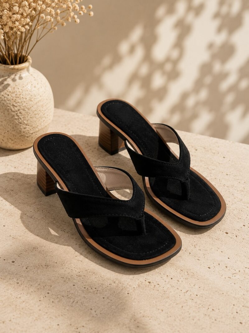 SANDALIAS TACÓN BAJO NEGRAS