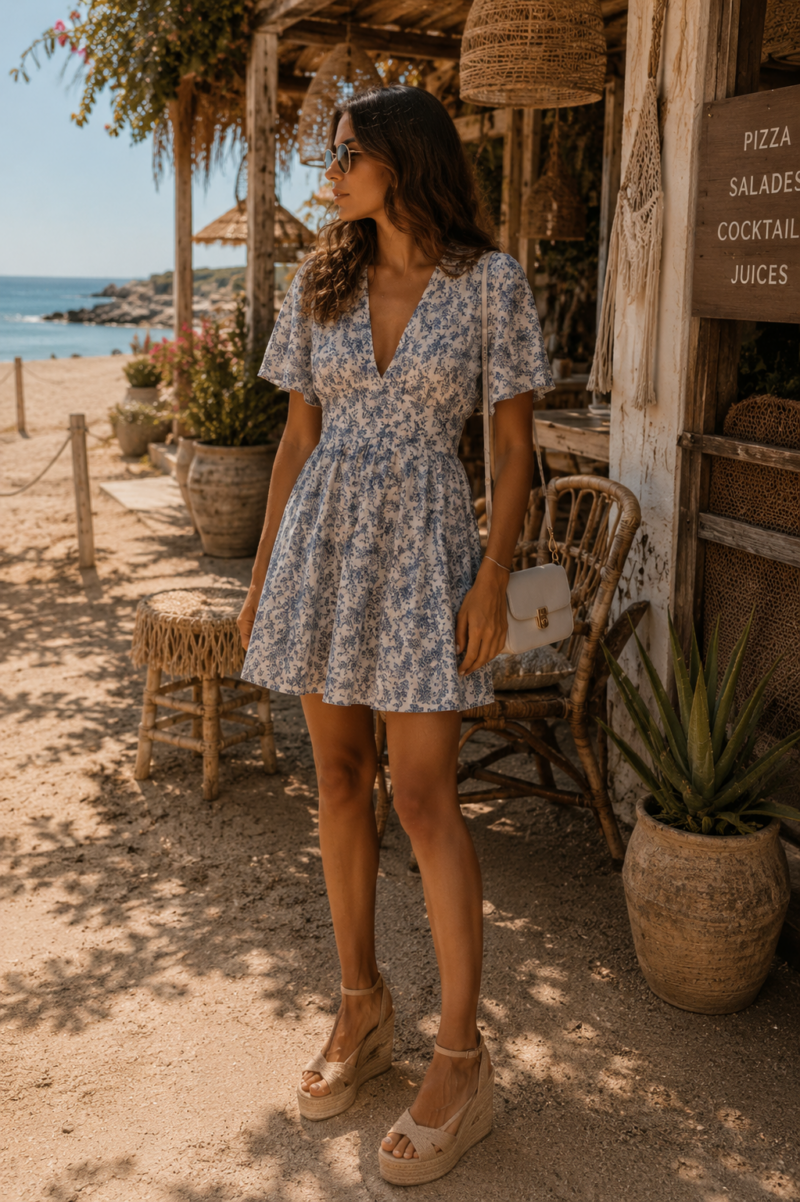 VESTIDO CORTO ESTAMPADO