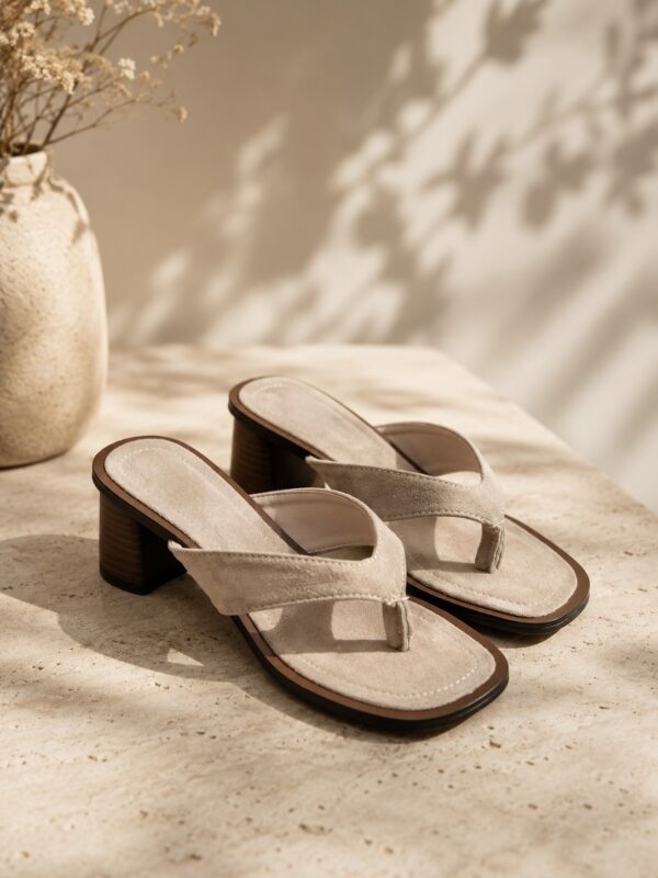 SANDALIAS TACÓN BAJO BEIGE