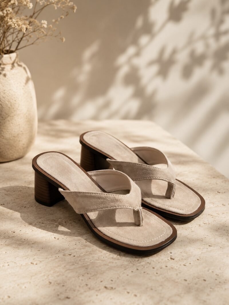 SANDALIAS TACÓN BAJO BEIGE