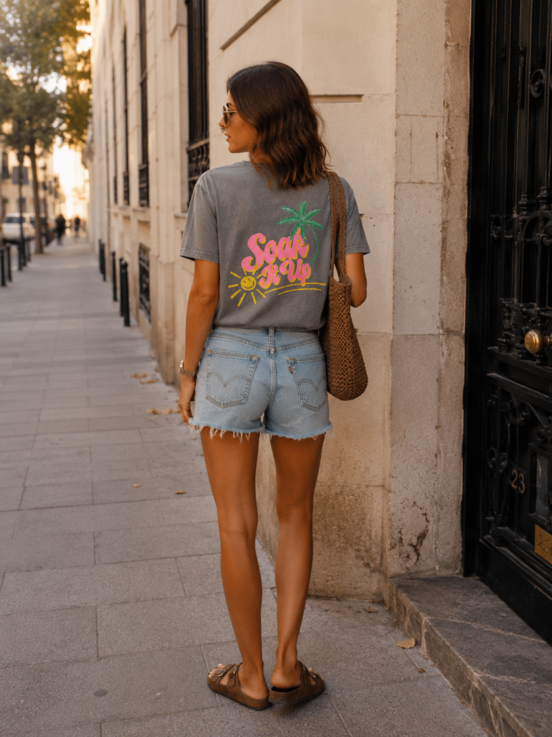 CAMISETA GRIS SOL
