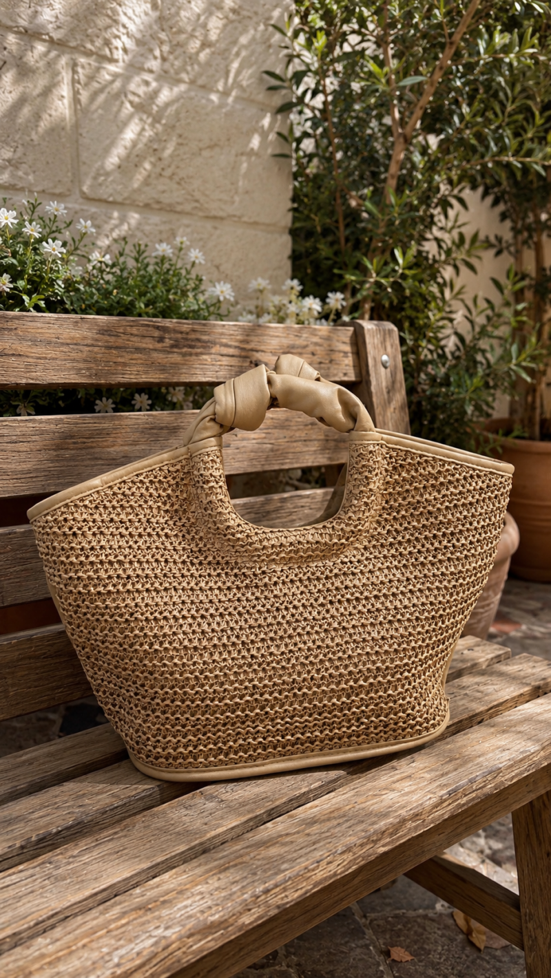 BOLSO RAFIA ASA NUDO ARENA