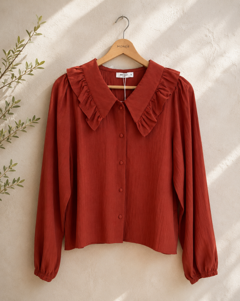 BLUSA CUELLO BEBÉ TEJA