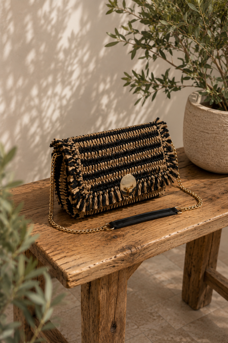 BOLSO RAFIA FLECOS