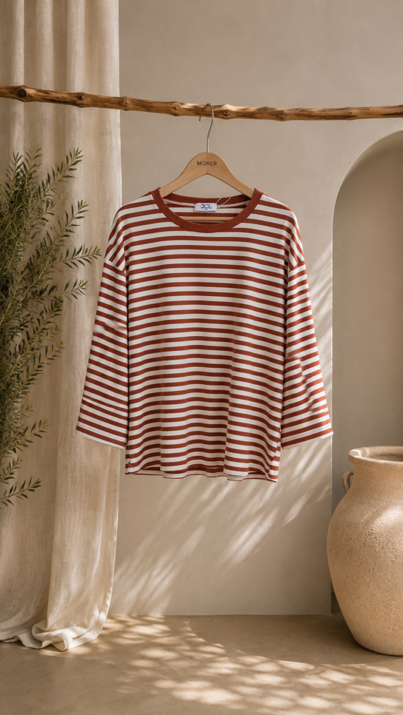 CAMISETA RAYAS TEJA