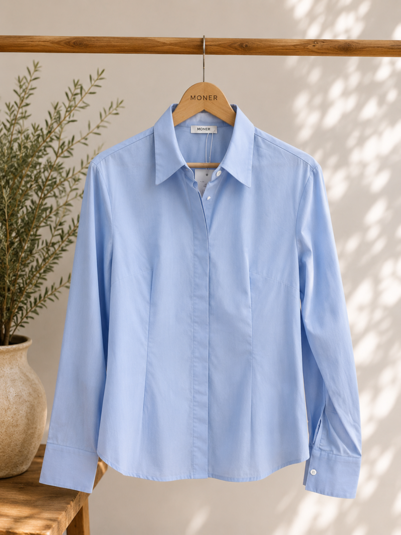 CAMISA CELESTE AJUSTADA