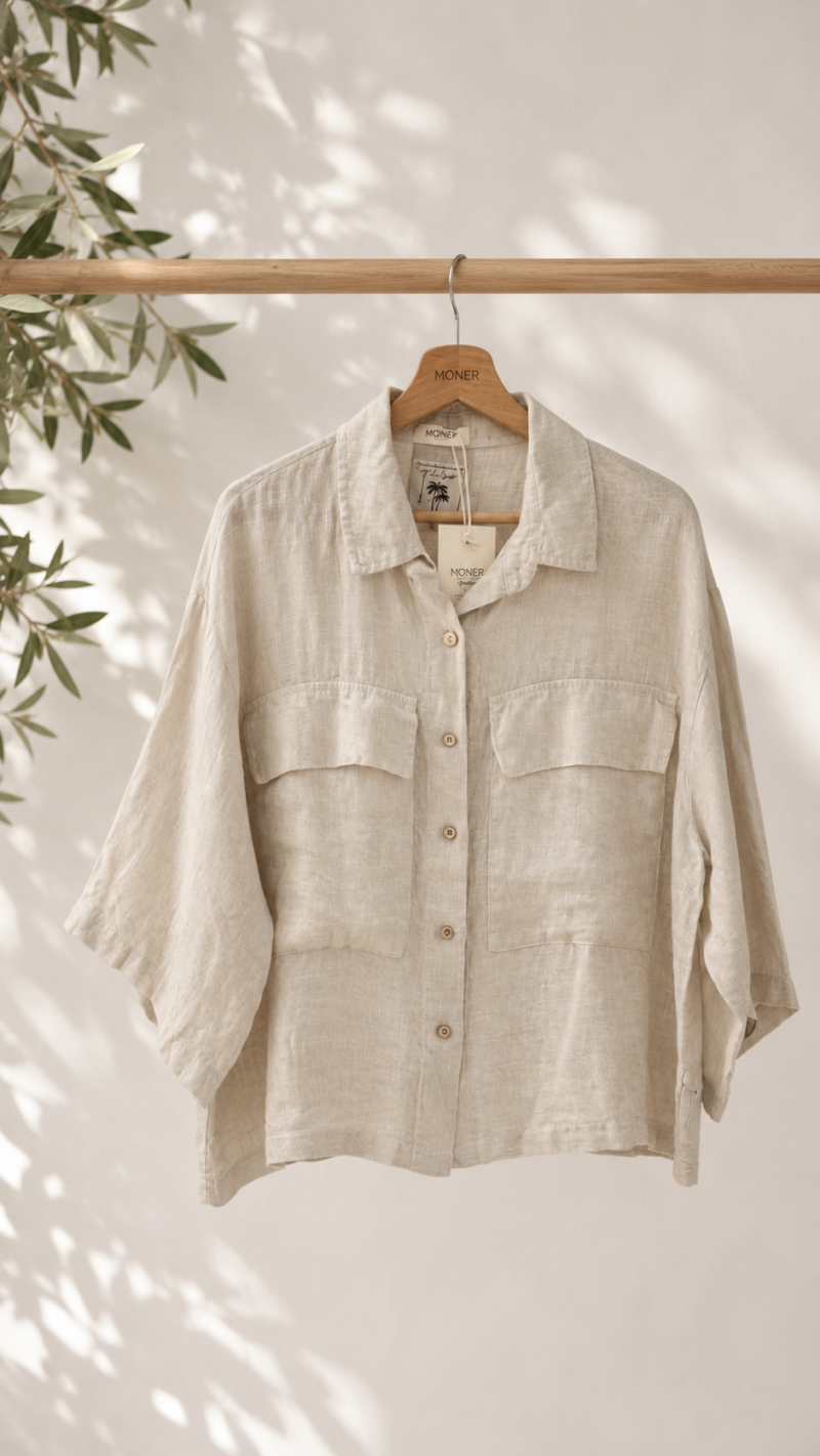 CAMISA LINO BEIGE