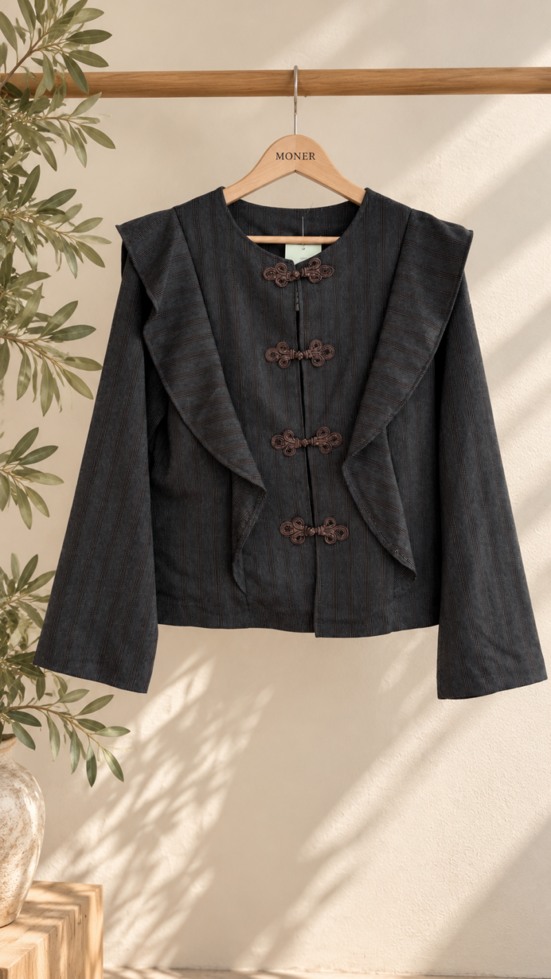 CHAQUETA VOLANTES RAYAS