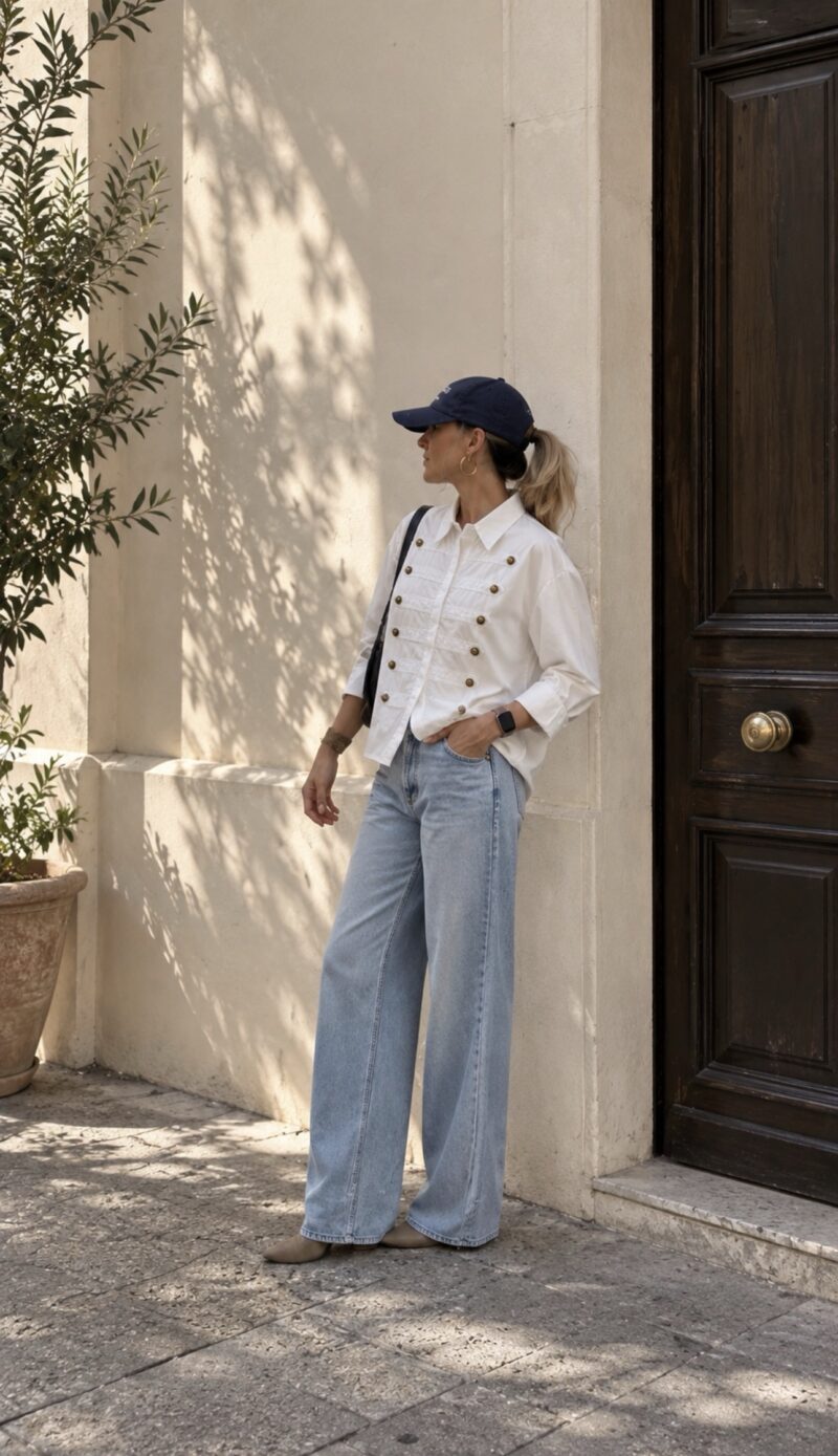 CAMISA BLANCA BOTONES MILITARES