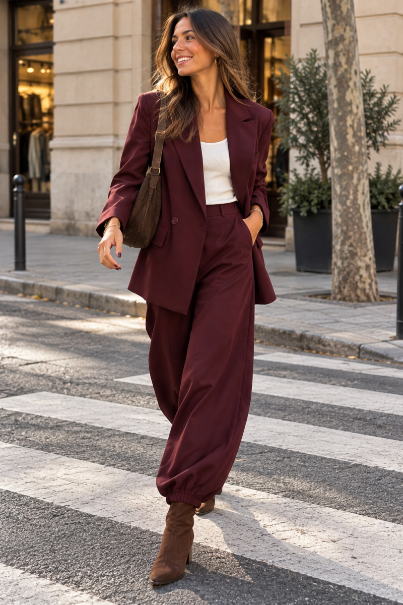 BLAZER OVERSIZE BURDEOS