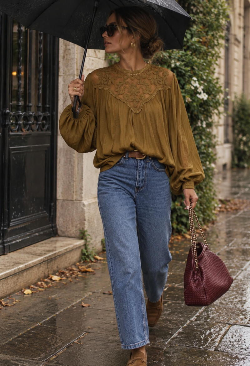 BLUSA ROMÁNTICA ENCAJE
